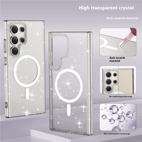 Coque de téléphone Bling Style pour Samsung S25 Ultra S24 pour filles, coque fantaisie S25 Ultra, coque scintillante S26, coque magnétique Bling