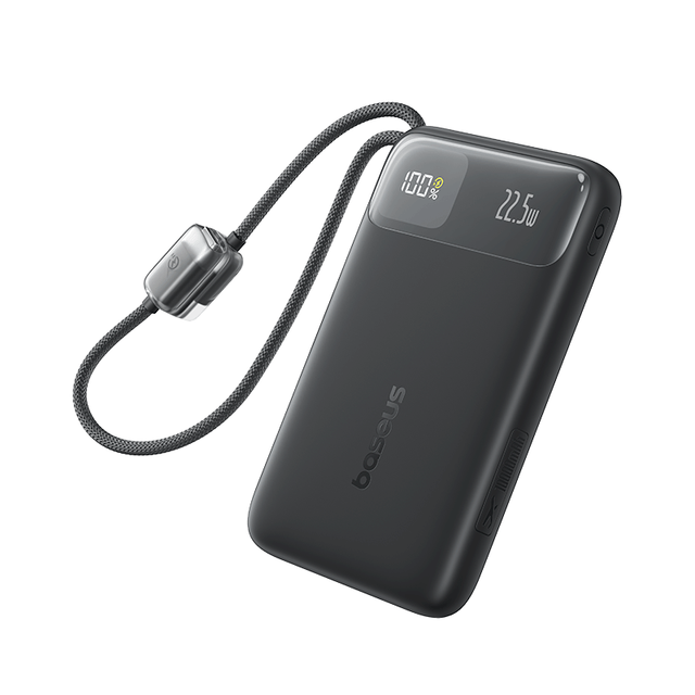 Baseus EnerFill FC11 Digital Display Power Bank with Dual Built-in Cables 10000mAh 20000mAh 22.5W Black White Blue Pink