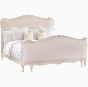 Letto matrimoniale/king size Sophia in legno massello bianco, stile americano, design tradizionale, per camera da letto. - Product Image 1