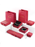 Emballage de bijoux de luxe personnalisé boîtes de papier pour collier bague boucle d'oreille coffret de bijoux avec nœud en ruban