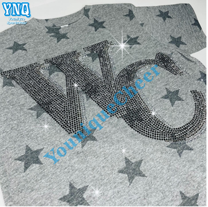 <strong>Wholesale</strong> Price Cheerleading Hotfix Custom Rhinestone <strong>Heat</strong> <strong>Transfer</strong> Design Iron On T-shirt - Product Image 3