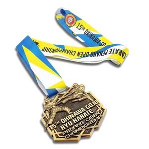 Cadres de médailles en laiton plaqué or personnalisés, émail doux 3D, <span class=keywords><strong>pour</strong></span> basket-ball, pickleball, hockey, clé de voiture, personnalisable avec logo - Product Image 3