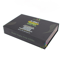 Negro mate de lujo con caja de embalaje UV Spo brillante Caja de regalo magnética con tapa