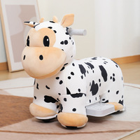 Poussette électrique à quatre roues en peluche rechargeable pour enfants de 1 à 6 ans