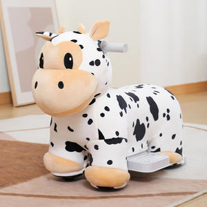 Buggy giocattolo cavalcabile animale ricaricabile a quattro ruote in peluche elettrico per bambini per 1-6 anni - Product Image 4