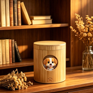 Wooden <b>Pet</b> Urn 12x12x12 Cremation <b>Box</b> Airtight Desktop <b>Memorial</b> <b>For</b> Dog Cat - Product Image 2