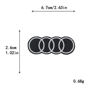 库存黑白刺绣铁服装补丁摇滚风格朋克服装补丁 - Product Image 3