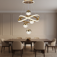 Lustres LED en cristal acrylique, aluminium et fer doré, réglables en hauteur, style minimaliste nordique de luxe pour chambre à coucher