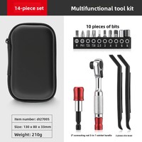 Hi-Spec personnalisé 14 pièces en acier à haute teneur en carbone Kit d'outils de réparation de vélo Mini clé à cliquet jeu de tournevis Portable OEM ODM