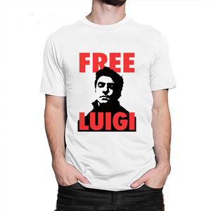 T-shirt décontracté 100 % coton tricoté Luigi <span class=keywords><strong>Mangione</strong></span> avec logo décoratif pour l'automne - Product Image 4