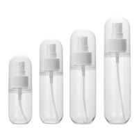 Bouteilles de pulvérisation de brouillard cosmétique en plastique PET de couleur en forme de capsule 30ml 50ml 100ml bouteille de sérum cosmétique avec bouteille de capsule de pulvérisation