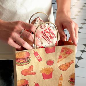 Custom Printed <b>Biodegradable</b> Eco-Friendly Disposable PE Coated Food Grade Grease Proof Burger Wrapping <b>Paper</b> for Fast Food - Product Image 6