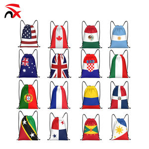 Football Fan Country <strong>Flag</strong> Drawstring Bag Patriotic String Backpack Gym Sports Yoga Dance Hiking Travel Bags for Gift - Product Image 1