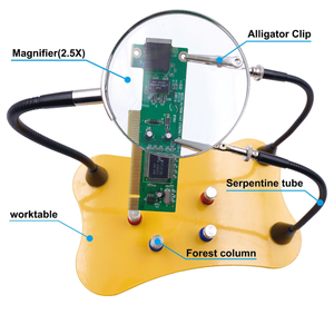 <span class=keywords><strong>Troisième</strong></span> Coup de Mains À Souder col de cygne Flexible Bras En Métal et pince Station de Soudage avec Loupe - Product Image 1