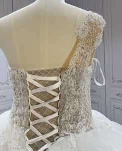 Vestido de <span class=keywords><strong>boda</strong></span> <span class=keywords><strong>civil</strong></span> de buena calidad con <span class=keywords><strong>precio</strong></span> racional para mujer, vestido de encaje de <span class=keywords><strong>boda</strong></span> de un hombro hasta el suelo - Product Image 5