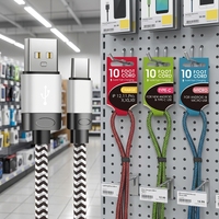 Câble de charge USB de 10 pieds, tressé en nylon, charge rapide, cordon de données USB pour téléphone Android Type-C Micro