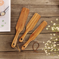 Sets d'ustensiles de cuisine en bois d'acacia pour servir et cuisiner des spatules antiadhésives biodégradables durables