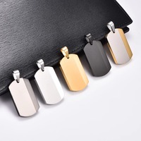 Collier pendentif plaque d'identité punk en acier inoxydable pour femmes et hommes, breloques carrées robustes, chaîne en métal, accessoire de bijoux nominatif