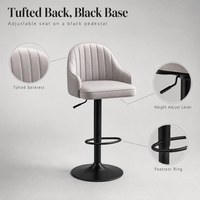 Chaise haute en cuir gris avec dossier confortable, design contemporain, écologique, pour salon, îlot de cuisine, café, restaurant, bar