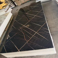 Feuille de marbre UV en PVC de 4x8 pieds, feuille d'or, panneau mural alternatif étanche, panneau de marbre de 3mm avec adhésif 3M