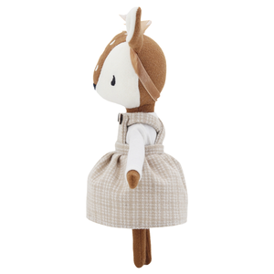 Bambola di peluche <span class=keywords><strong>cervo</strong></span> con vista laterale, macchie bianche ricamate, gonna scozzese staccabile, regalo per neonati - Product Image 6