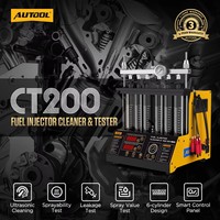 Limpiador y Probador de Inyectores de Combustible Ultrasónico AUTOOL CT200, Compatible con 110V/220V, con Panel en Inglés, Máquina de Limpieza CT200 12V