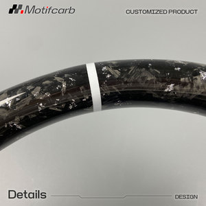 Volante Deportivo Personalizado de Fibra de Carbono Forjado con Detalles Plateados para Audi A3 A4 A5 B9 S4 S5 RS3 RS4 RS5 S3 Sportback 2016-2024 - Product Image 4
