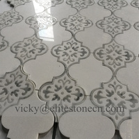 Mosaïque de marbre à jet d'eau à motif de lanterne blanche à prix compétitif pour la décoration murale