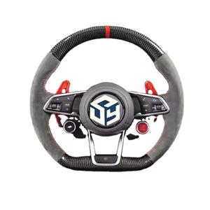 Volant de voiture en cuir et fibre de carbone, <span class=keywords><strong>prix</strong></span> de gros usine, pour <span class=keywords><strong>Audi</strong></span> A3 A4L A5 A6L A7 Q8 TT <span class=keywords><strong>R8</strong></span> - Product Image 3