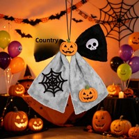 Décorations d'Halloween transfrontalières : Nœuds papillon, aménagement de scène de fête, suspensions de fenêtre pour la fête des Morts, artisanat en velours fait main sur mesure