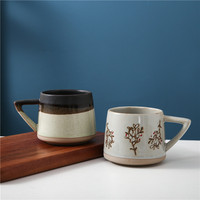 Vente chaude Rétro Simple Style 325 ml En Céramique Rugueux Petit Déjeuner Tasse Bureau À Domicile Après-Midi Thé Tasse À Café