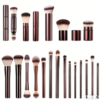 HG Série 19 Pièces Brosses de Maquillage Professionnelles de Luxe Véganes à Manche en Aluminium et Virole, Vente en Gros Usine en Stock