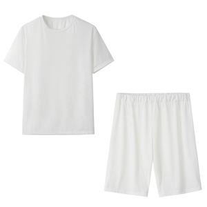 Pyjama d'été à manches courtes, col rond, couleur unie pastel, vêtements de loisirs, deux pièces pour la maison, vêtements de nuit pour femmes. - Product Image 6