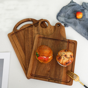 Acacia gỗ thớt với xử lý bằng gỗ charcuterie Hội Đồng Quản Trị Lớn mái chèo Khắc Cắt đặt bơ phục vụ Khay cho pho mát - Product Image 4