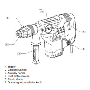 DEVON 1108-40D béton 40mm maçonnerie 90 mm sds-max 40mm perceuse sans fil puissance <span class=keywords><strong>Plus</strong></span> marteau rotatif - Product Image 3