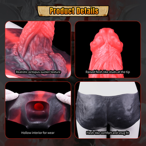 Yocy กางเกงในดิลโด้แขนกลวงมีพู่ห้อยเป็นรูปหนวดสัตว์ประหลาดสวมใส่ได้มีสายดิลโด้สำหรับคู่รักกลวงสามารถนำกลับมาใช้ใหม่ได้พร้อมลูกบอล - Product Image 5