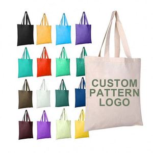 Sac de shopping réutilisable écologique, sac fourre-tout en toile de coton, sac en toile imprimé avec logo personnalisé - Product Image 1