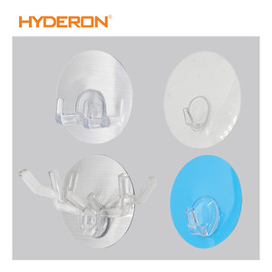 Hyderon Transparent Wall <b>Hooks</b> Rectangle Heavy Duty Bathroom Kitchen Storage <b>Hooks</b> No Drill Traceless <b>Plastic</b> <b>Hook</b> Set - Product Image 2