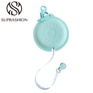 Ruban à mesurer en cuir PU, mesure portable des vêtements, trois règles, porte-clés, porte-carte rond, porte-carte en cuir véritable, portefeuille - Product Image 1