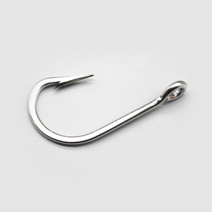 7691 1/0 # -13/0 #   Hameçons de pêche en acier à haute teneur en carbone, super grands, solides, épais, pour gros poissons, thon, appât, hameçon de pêche - Product Image 3