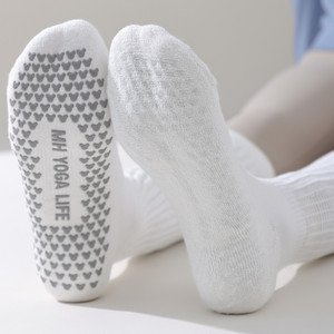 Calcetines de Pilates Profesionales Antideslizantes para Mujer, Calcetines de Yoga de Tubo Largo para Otoño e Invierno, Calcetines Deportivos de Fitness Gruesos hasta la Pantorrilla, Calcetines de Punto - Product Image 3