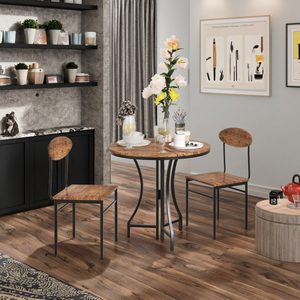 Bàn gấp Bistro Bar + 2 ghế đặt thiết kế hiện đại bàn ăn thương mại sử dụng khung Gỗ Óc Chó Màu đen - Product Image 5