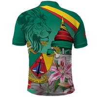 Polo pour homme Jour National du Cameroun, Motif Monument de la Réunification du Cameroun, Fleurs de lys, 66e Jour de l'Indépendance du Cameroun