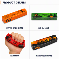 Jouet Squishy Bâton de Beurre Halloween 13,5 cm, à Remontée Lente, Texture Douce et Humide, Jouet Sensoriel Anti-Stress à Presser pour Enfants et Adultes