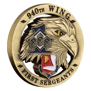 미국 940 날개 첫 번째 하사 기념품 동전 미국 베테랑 공군 구리 도금 기념 동전