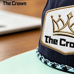 Custom Logo 6 Panel Structured <b>Flat</b> Brim Rope Hat Wholesale Bulk Navy Mint Woven Patch <b>Cap</b> With Decorative Rope Manufacturer - Product Image 4