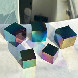 Cristalhola al por Mayor, Estilo Bohemio, Moda de Alta Calidad, Cubo de Obsidiana Electrochapado, Tallado, Decoración para el Hogar, Regalos Seguros - Product Image 2