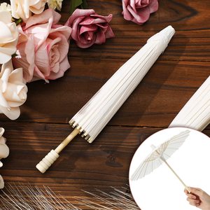 Sombrilla de Papel de Bambú China, Parasol de Papel Blanco para Manualidades, Sombrilla para Bodas - Product Image 1