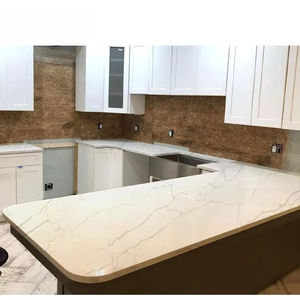 Pierre de quartz artificielle en verre, prix de la pierre de quartz blanche Calacatta, dalles de pierre de quartz naturelle en gros - Product Image 3