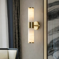 Lampes LED contemporaines Intérieur salon Cuivre Albâtre Applique Luxe Marbre Chambre à coucher chevet Appliques murales en marbre espagnol